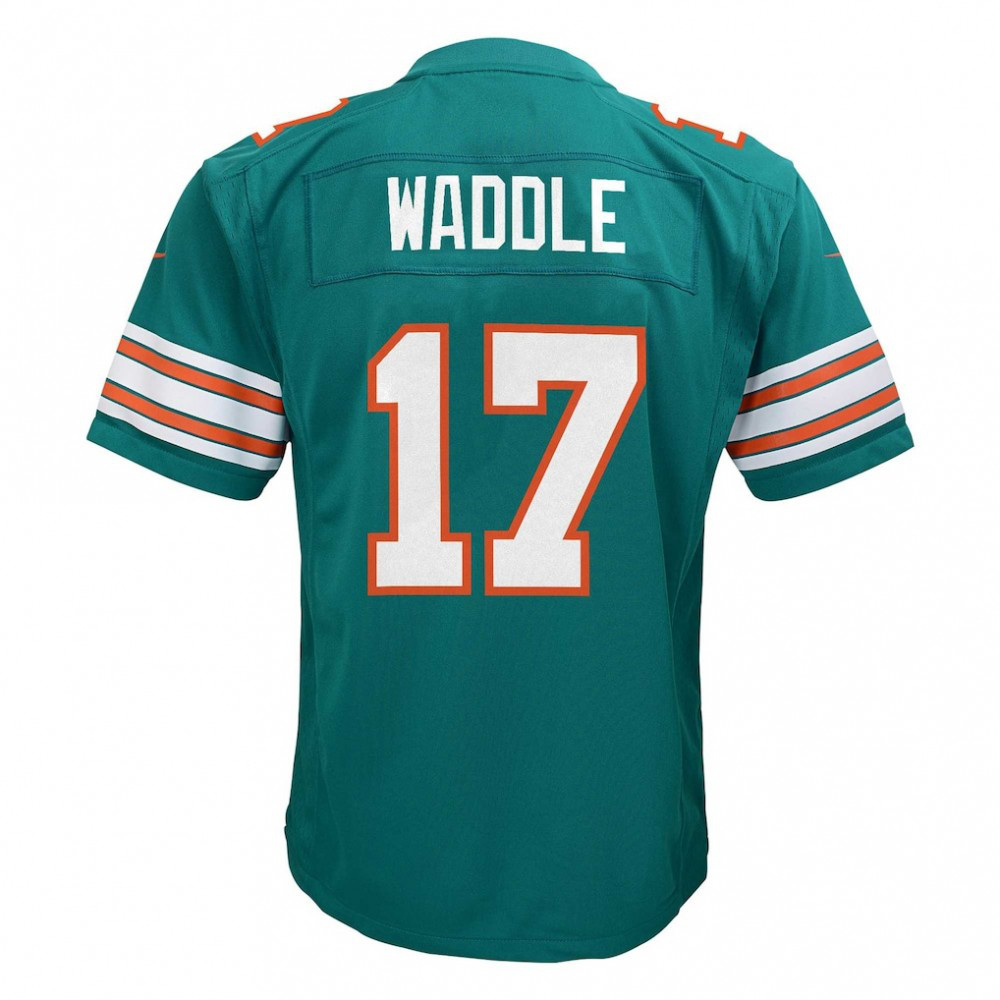 Jaylen Waddle Miami Dolphins Nike Youth Game Jersey - Aqua-GridironStore